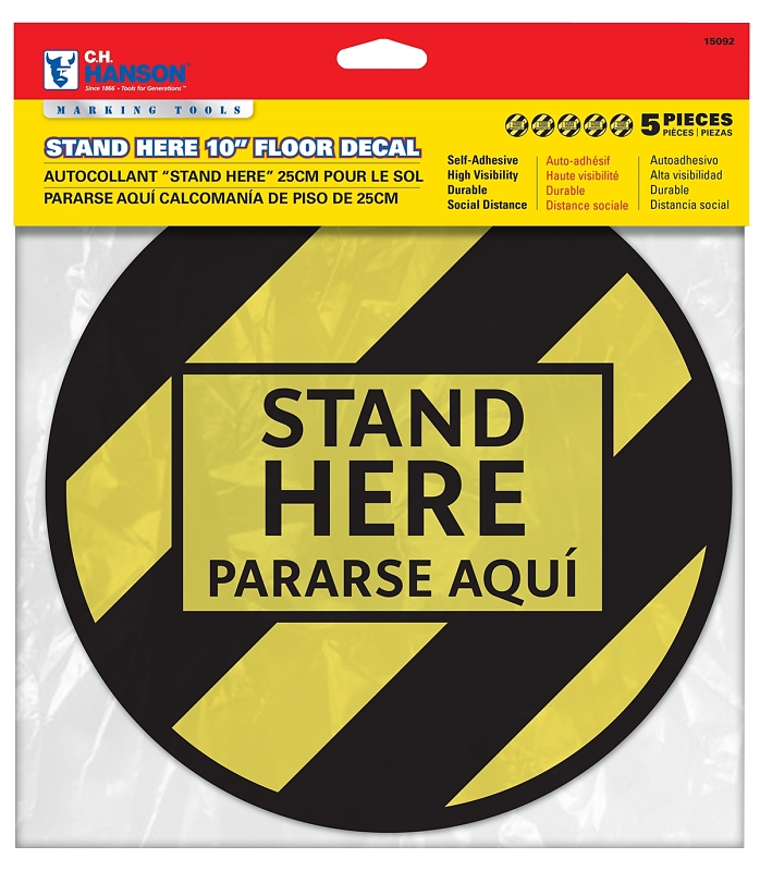 Stand Here Floor Decal - Pack of 5