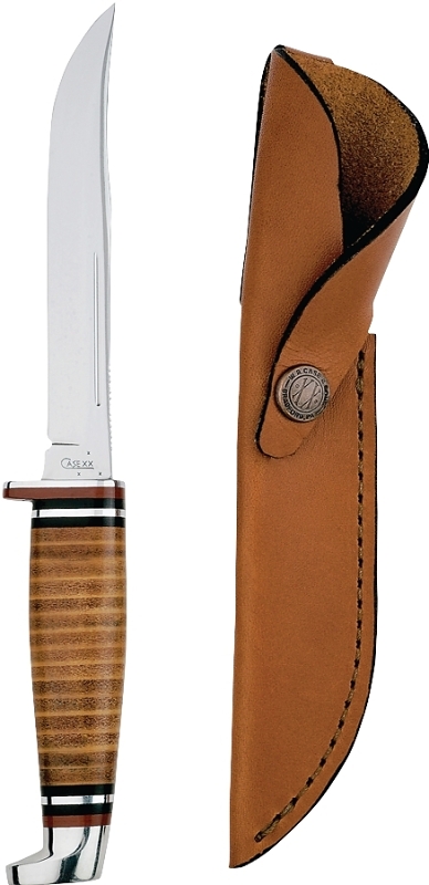 Utility Knife With Leather Sheath