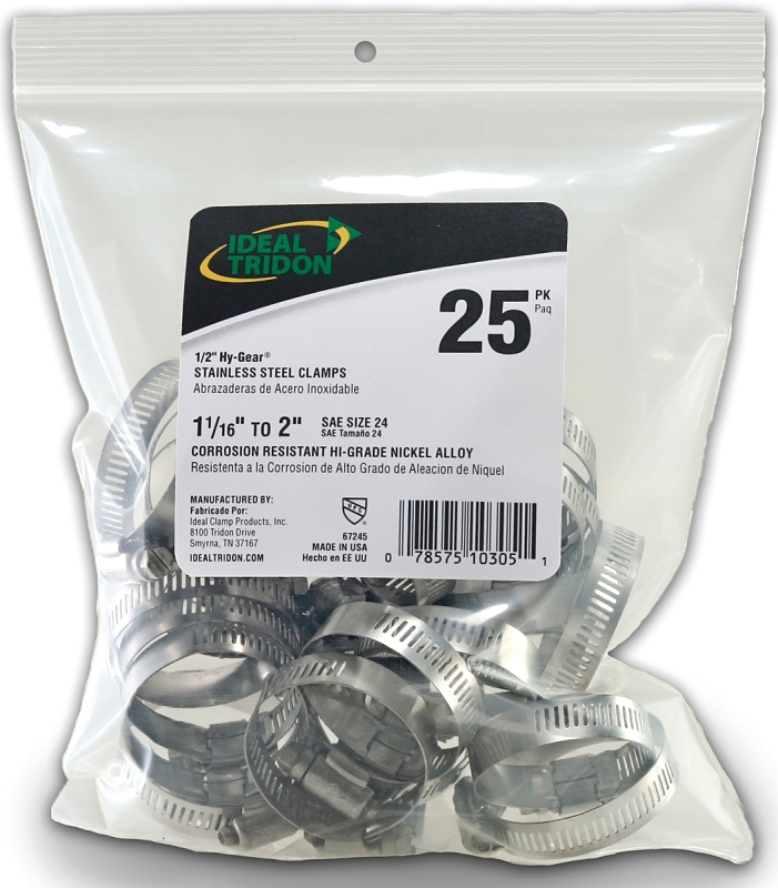 Hy-Gear 67-6 Series 6724550 Worm Gear Hose Clamp - Bag of 25