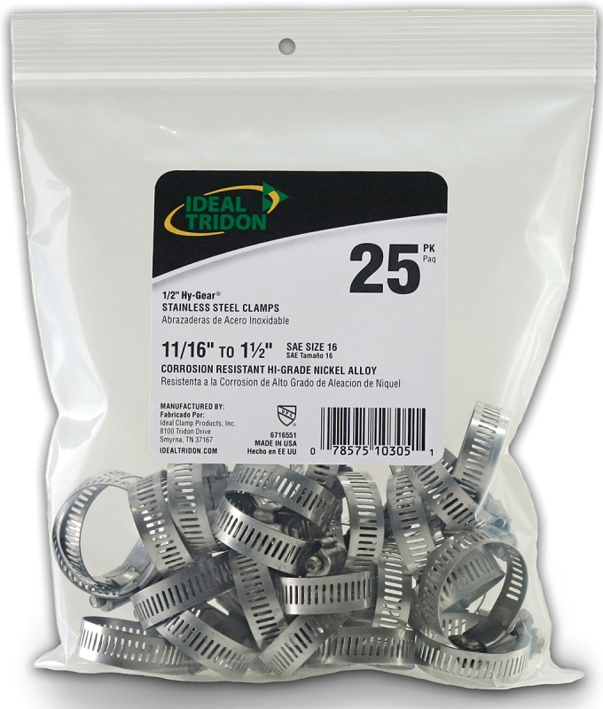 Hy-Gear 67-6 Series 6716550 Worm Gear Hose Clamp - Bag of 25