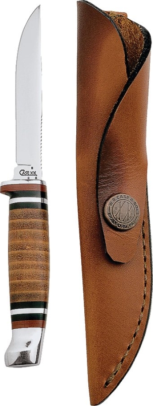 Utility Knife With Leather Sheath
