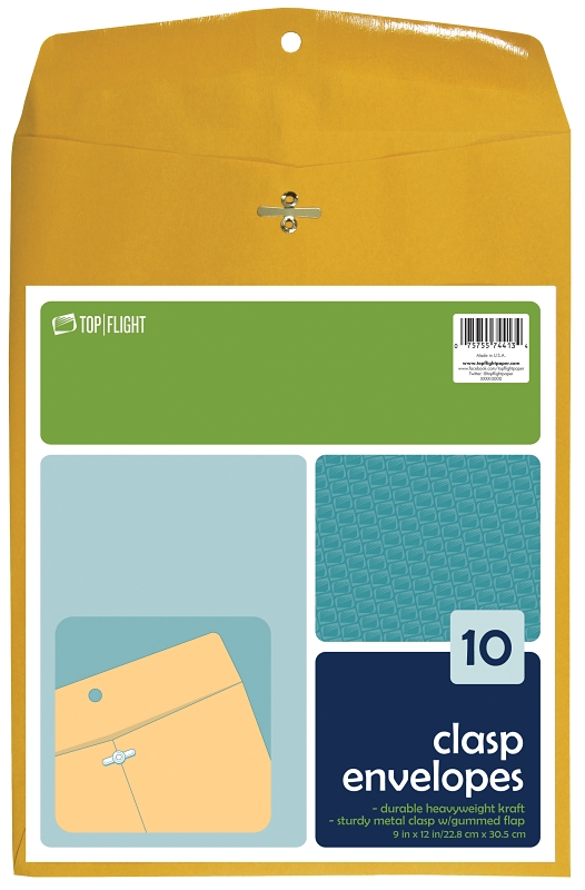Envelopes Clasp Brn 9X12in - Pack of 10