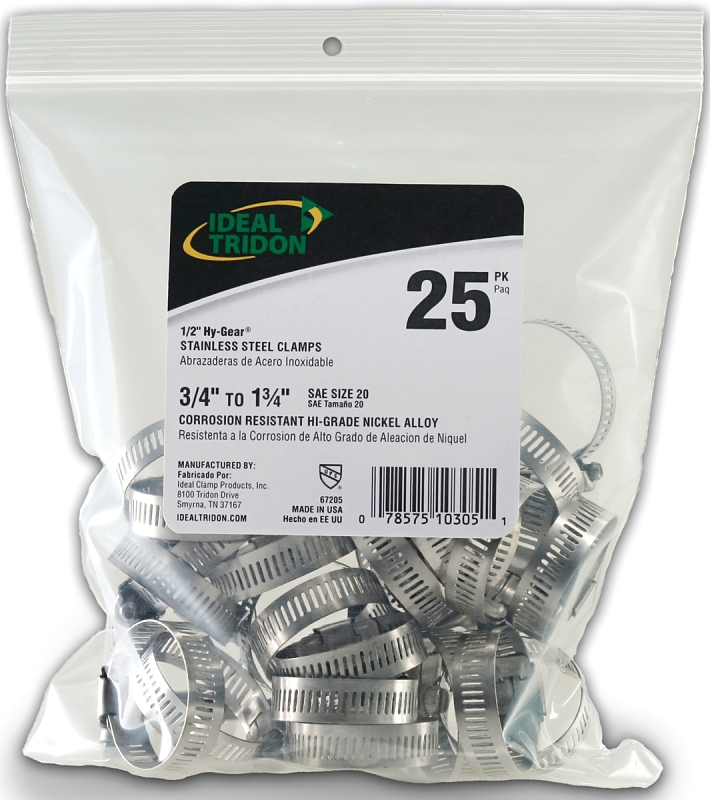 Hy-Gear 67-6 Series 6720550 Worm Gear Hose Clamp - Bag of 25