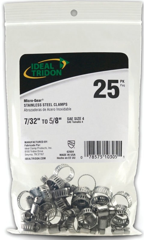 Micro-Gear 62M Series 6260450 Worm Gear Hose Clamp - Bag of 25