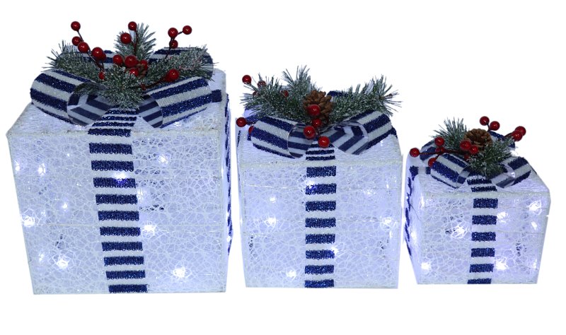 Pre-Lit Mesh Gift Box